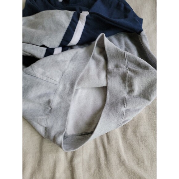 Renegade Mens L Hoodie Colorado Embroidered Trees Colorblock Blue Grey Pocket - Picture 15 of 16